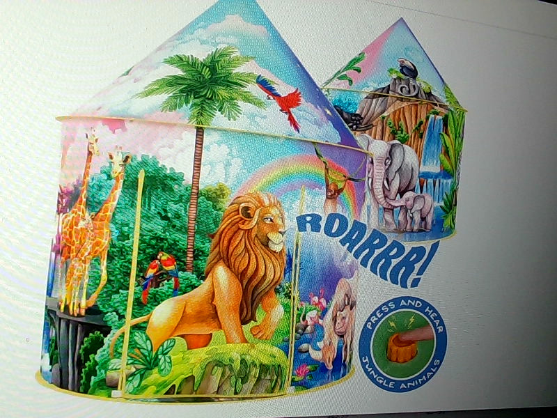 Kids Interactive Jungle Animal Play Tent - 40" D X 51"