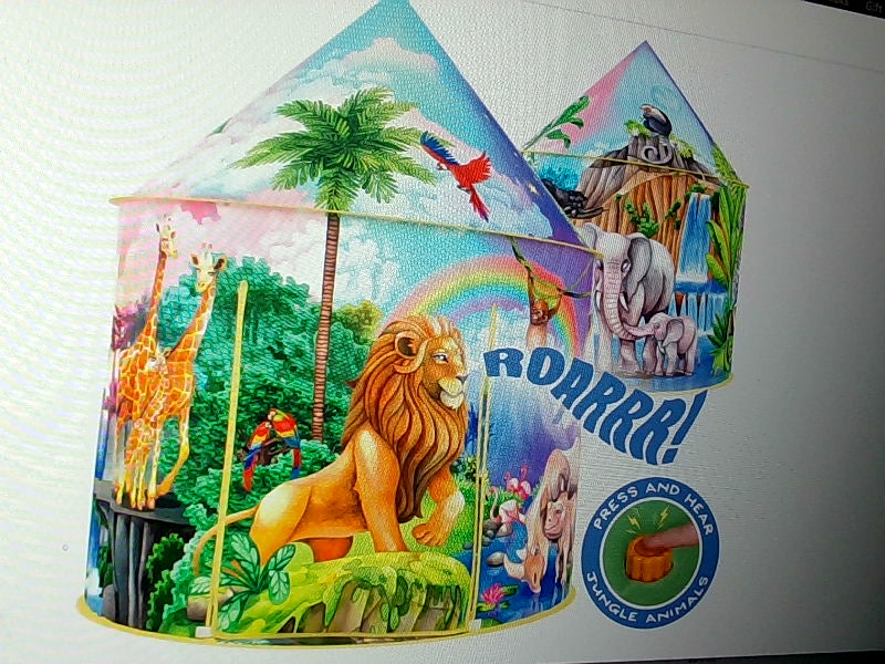 Kids Interactive Jungle Animal Play Tent - 40" D X 51"