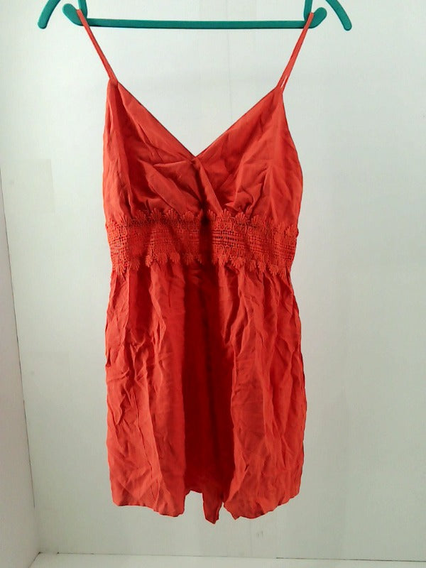 Active Usa Small Orange Sleeveless Romper