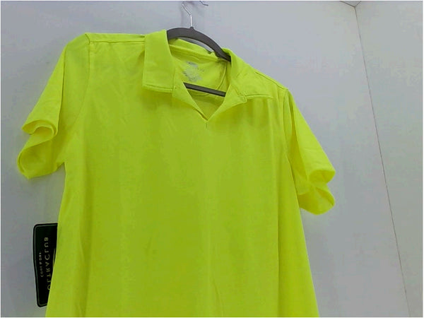 Ultra Club Womens Polo Regular Short Sleeve Color Neon Yellow Size Large Tops