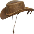 Brandslock Mens Down Under Leather Cowboy Hat Color Tan Size XLarge