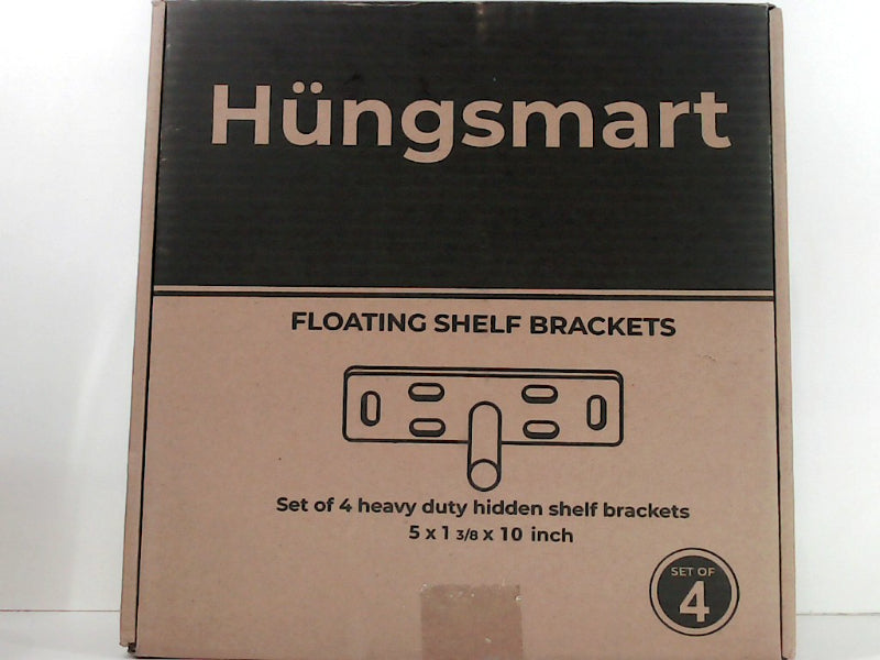 Hungsmart Floating Shelf Brackets Color BLACK METAL Size 4 Set 5x1.38x10 Inch