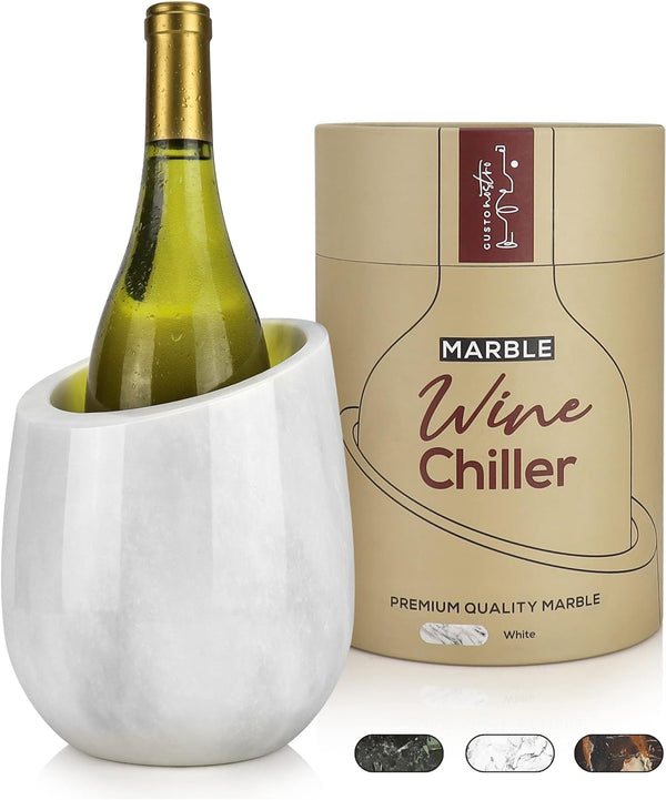 Gusto Nostro Marble Wine Chiller 750ml Cooler for Parties Kitchen Bar White