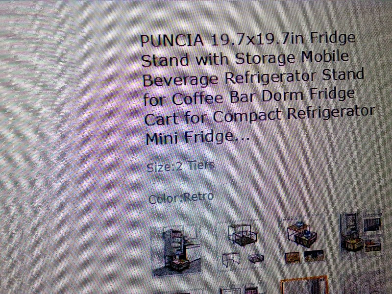 Puncia Versatile Fridge Stand with Storage, 19.7x19.7in Retro Style