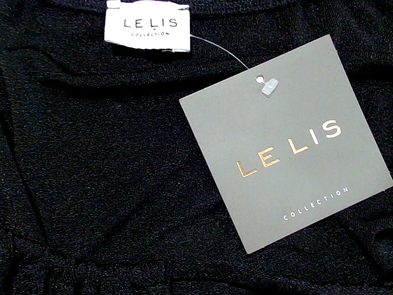 Le Lis Women's Square Neck Black Blouse - Medium