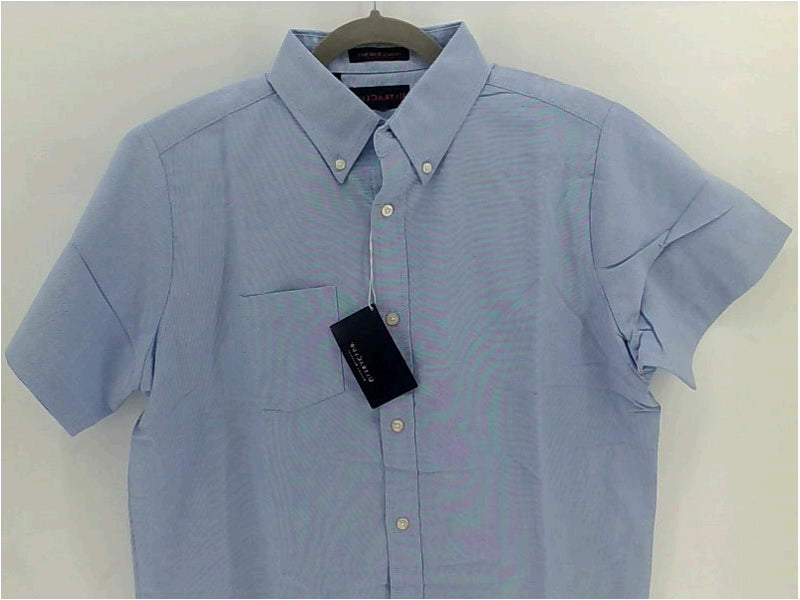 Ultra Club Mens Regular Short Sleeve Dress Shirt Color Light Blue Size Large