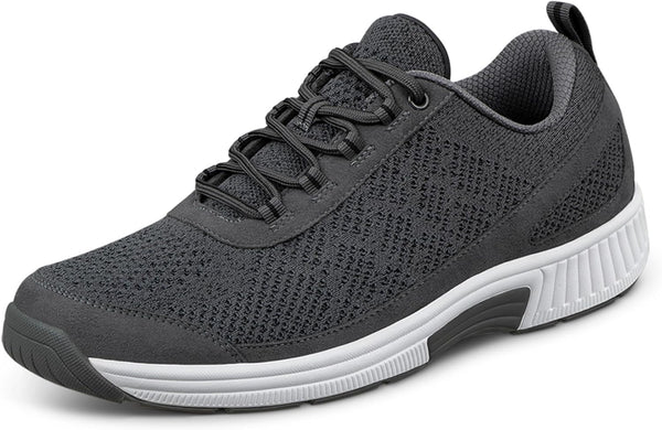 Orthofeet Men's Orthopedic Knit Lava Sneakers 9 Dark Grey Color Dark Grey Size 9