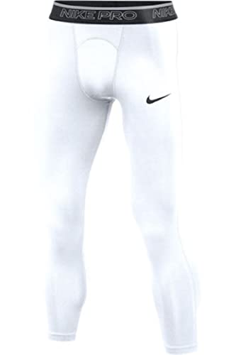 Nike Pro Men's 3 By 4 Length Training Tights Medium White Pant