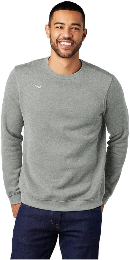 Nike Mens Team Club Crew Neck Tee Dark Grey Heather Size Medium