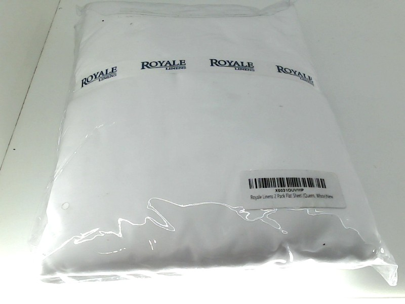 Royale Linens Flat Sheet Color White Size 2 Pack Queen