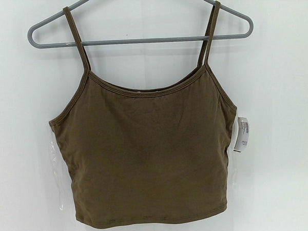 Women's Green Crop Top - Large Sleeveless Stretchy Strap