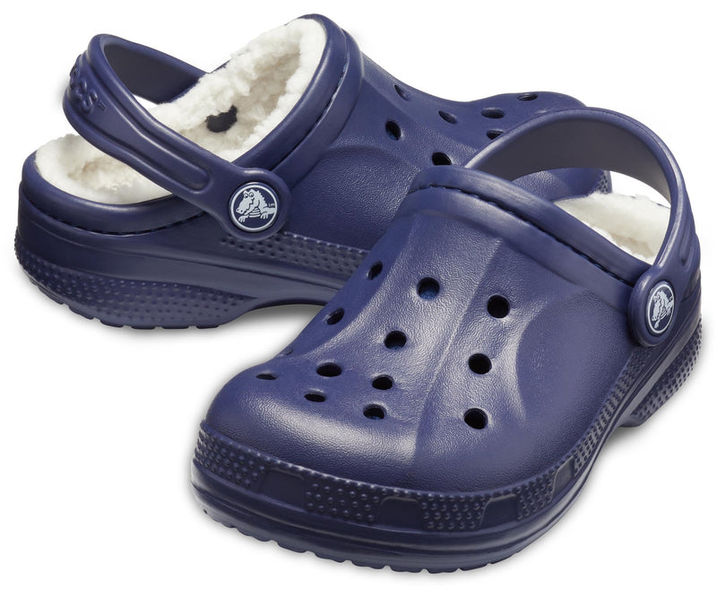 Crocs Kids' Fuzzy Lined Clogs Navy/Oatmeal Size 10-11