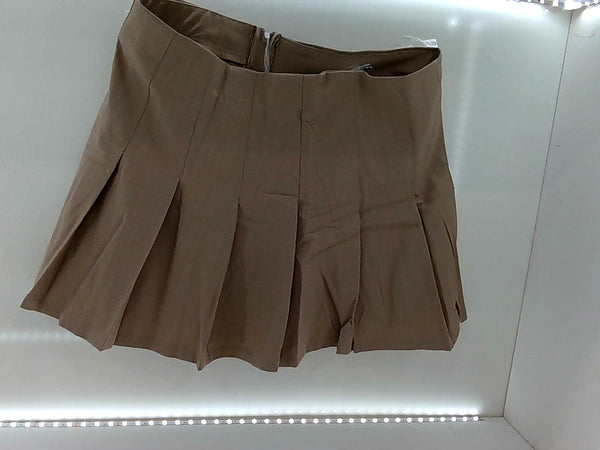 Women's Pleated High-Rise Tan Skirt - Size L