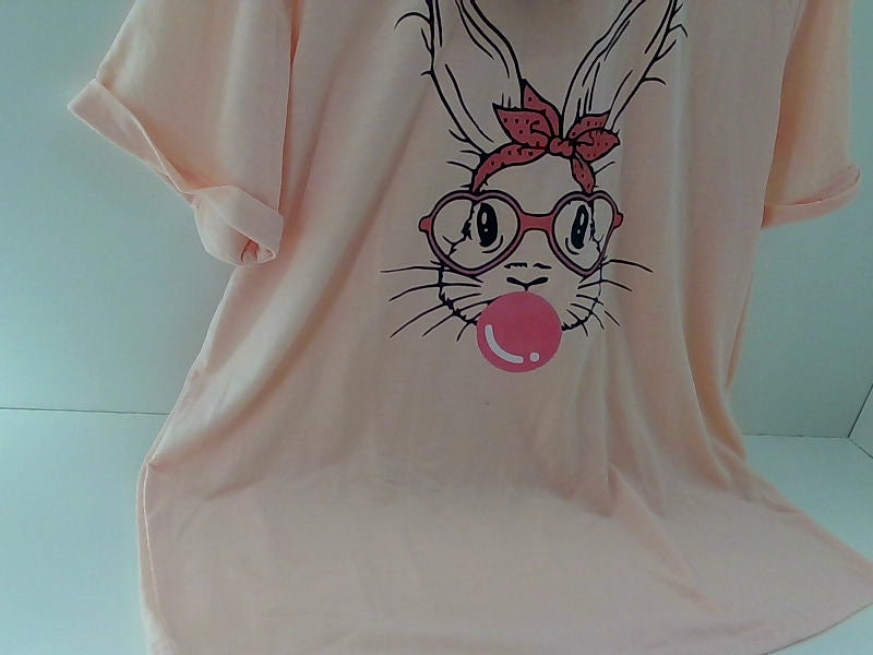 Light Pink Rabbit Graphic T-Shirt - Large