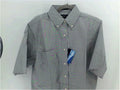 Ultra Club Mens Regular Short Sleeve Dress Shirt Color Light Grey Size Medium