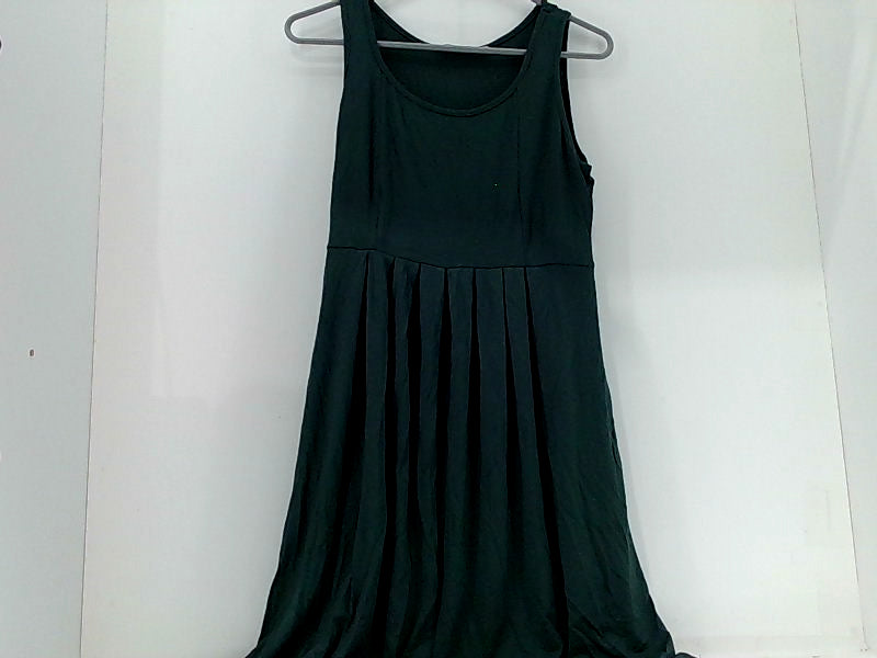 Dark Green Sleeveless Casual Dress - Medium