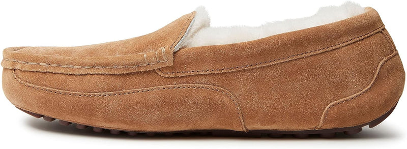 Men's Shearling Moccasin Slipper Wide Width Size 9 Chestnut