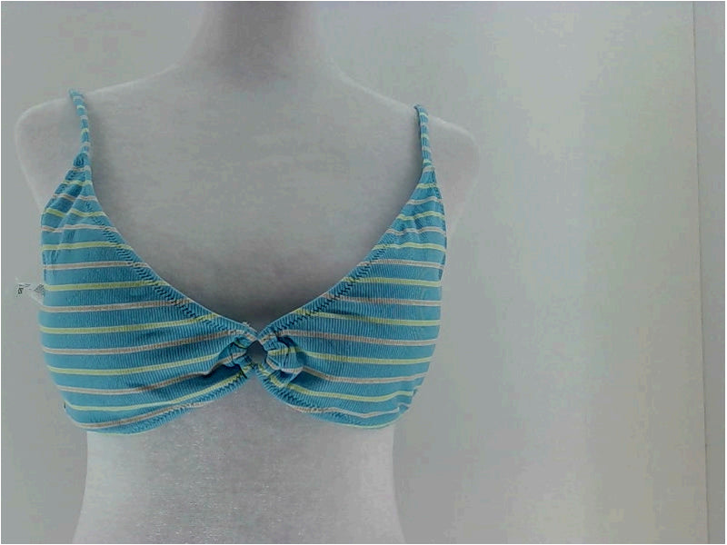 Volcom Next in Line V Neck Bikini Top Coastal Blue Color Multicolor Size Small