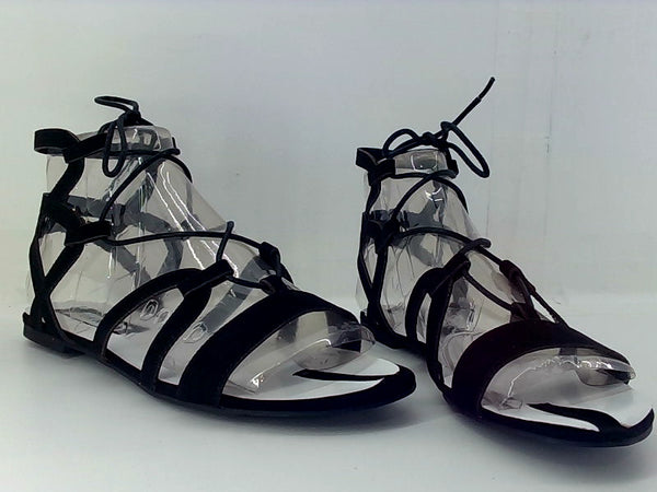 Steve Madden Women's Black Strappy Flat Sandal Size 7.5 Pair of Shoes