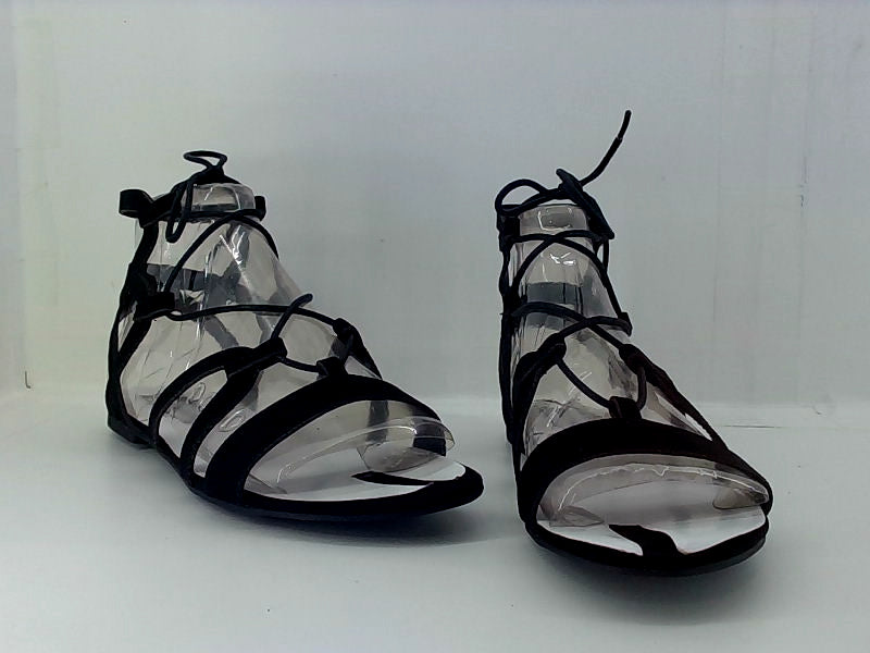 Steve Madden Women's Black Strappy Flat Sandal Size 7.5 Pair of Shoes