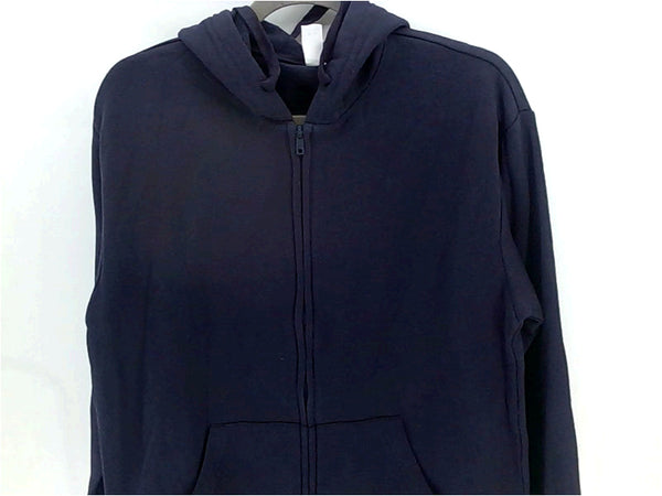 Alternative Womens SWEATSHIRT Loose Fit Zipper Casual Jacket Color Navy Blue Size Medium