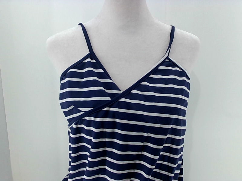 Navy Blue Striped Beach Wrap Bathrobe XL