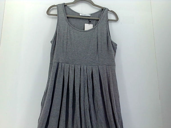 Women's Silver Sleeveless Pleated Maxi Dress XLarge