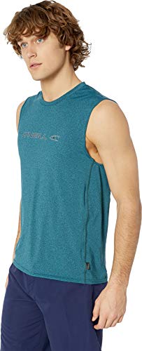 Men's Teal UPF 50+ Sleeveless Sun Shirt - Small