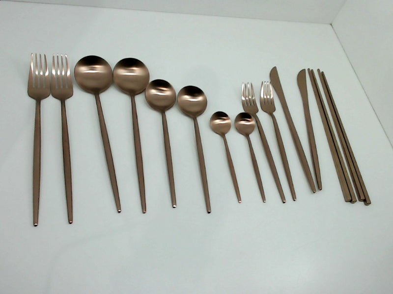 Matte Copper 16-Piece Cutlery Set