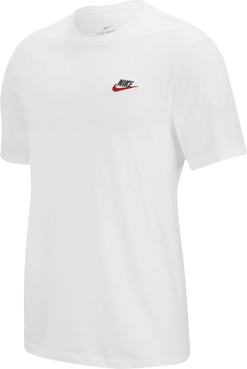 Nike Mens Sportswear Club T-Shirt Color White & Black University Red Size XSmall