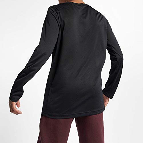 Nike Boys Dri-FIT Black Long Sleeve Athletic T-Shirt (Medium)