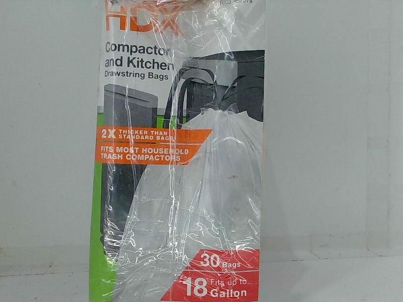 HDX Kitchen Drawstring Compactor Bags 18 Gallon - 30 Pack