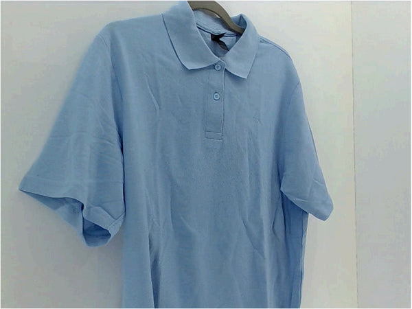 Gildan Mens Short Sleeve Polo Shirt Color Light Blue Size Large