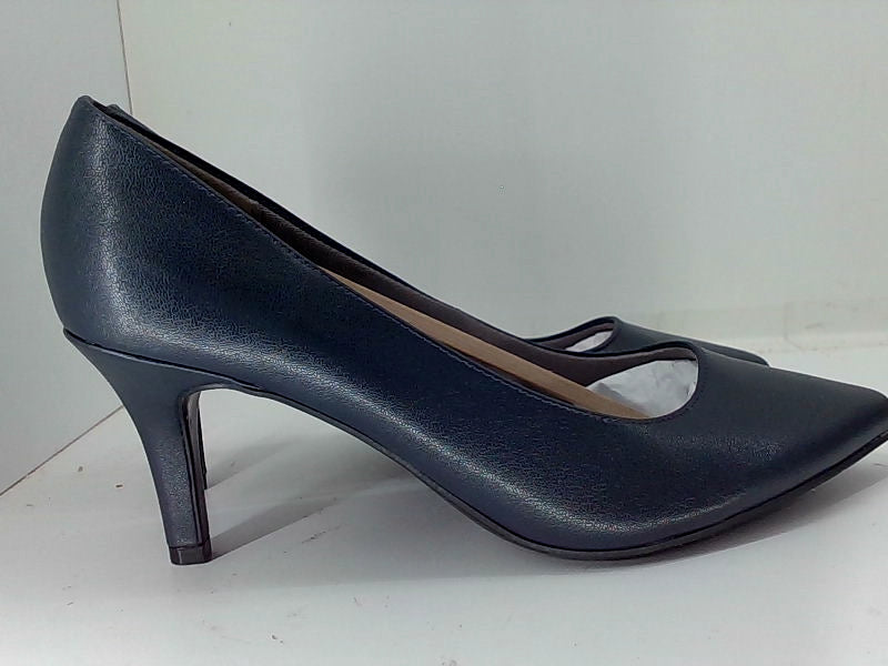 LifeStride Women's Navy Faux Leather Pumps 8.5