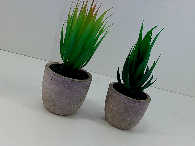 Velener Artificial Aloe Vera Plants in Paper Mache Pots Set of 2