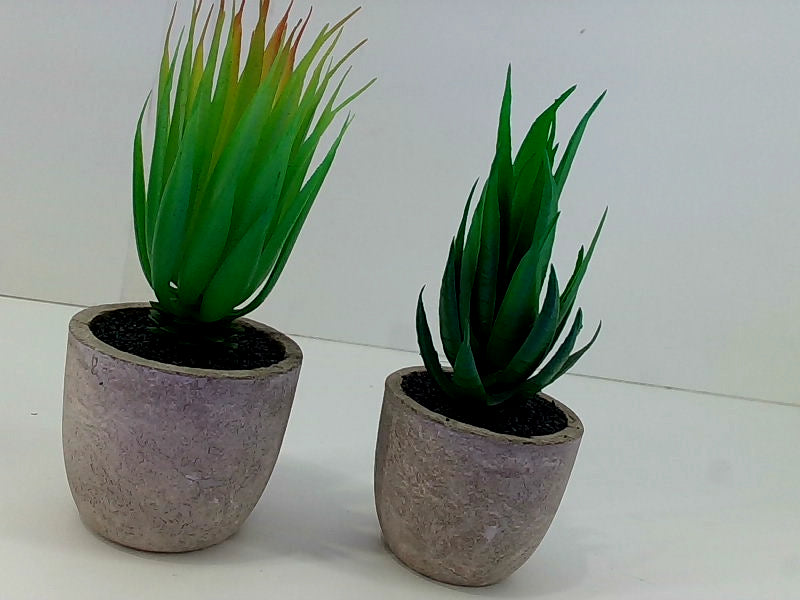 Velener Artificial Aloe Vera Plants in Paper Mache Pots Set of 2