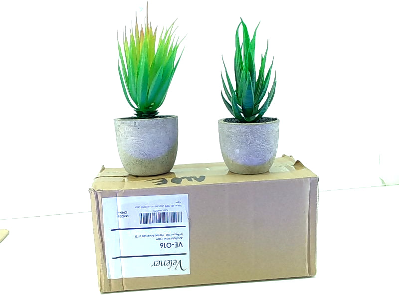 Velener Artificial Aloe Vera Plants in Paper Mache Pots Set of 2