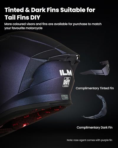 ILM Full Face Motorcycle Helmet - Chameleon Purple Large