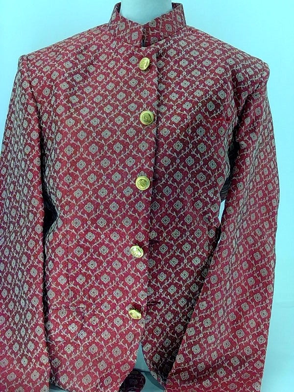 Wintage Mens Banarasi Blazer Regular Blazer Color Red Size 38