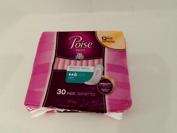 Poise Pads Color White Size 30 Pads