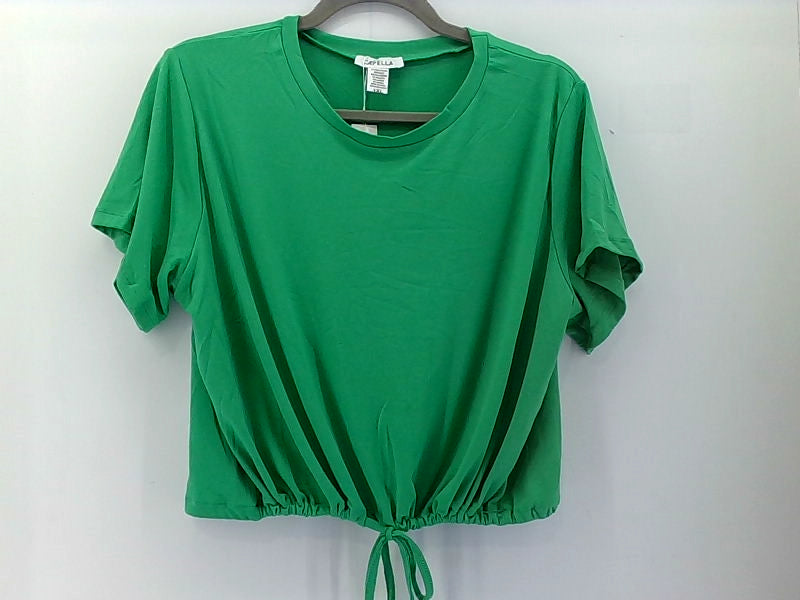 Capella Women's Green Loose Fit Short Sleeve Top XLarge