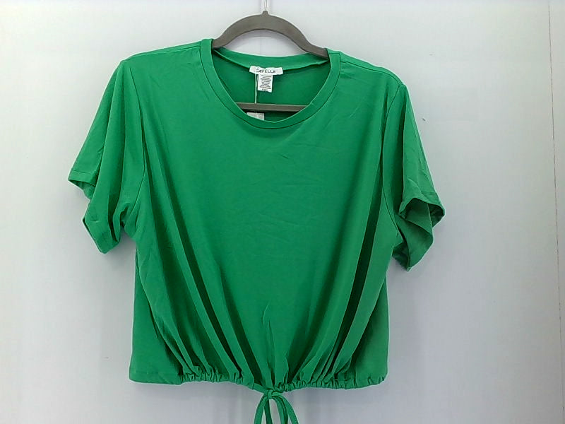 Capella Women's Green Loose Fit Short Sleeve Top XLarge