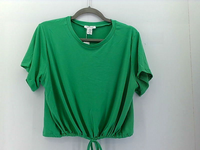 Capella Women's Green Loose Fit Short Sleeve Top XLarge