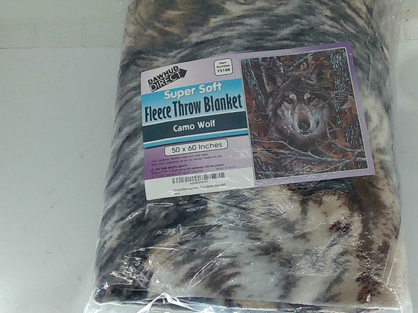 Camo Wolf Super Soft Fleece Throw Blanket - 50x60 Inches