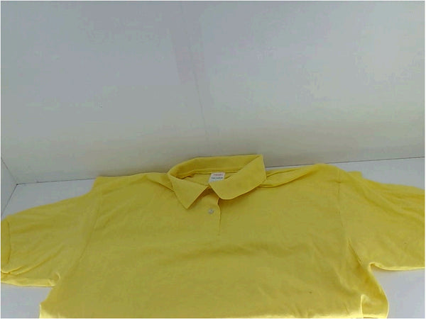 Hanes Mens Short Sleeve Polo Shirt Color Yellow Size Large
