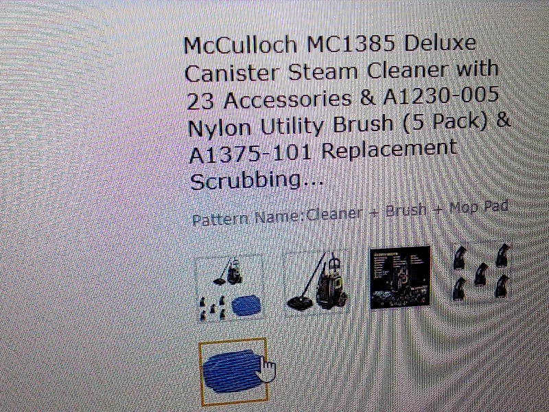 Mcculloch MC1385 Deluxe Canister Steam Cleaner with Accessories