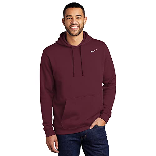 Nike Men's Maroon Fleece Pullover Hoodie Medium