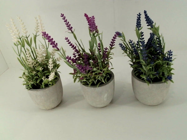 Velener 8 Inch Artificial Lavender Potted Plants Set