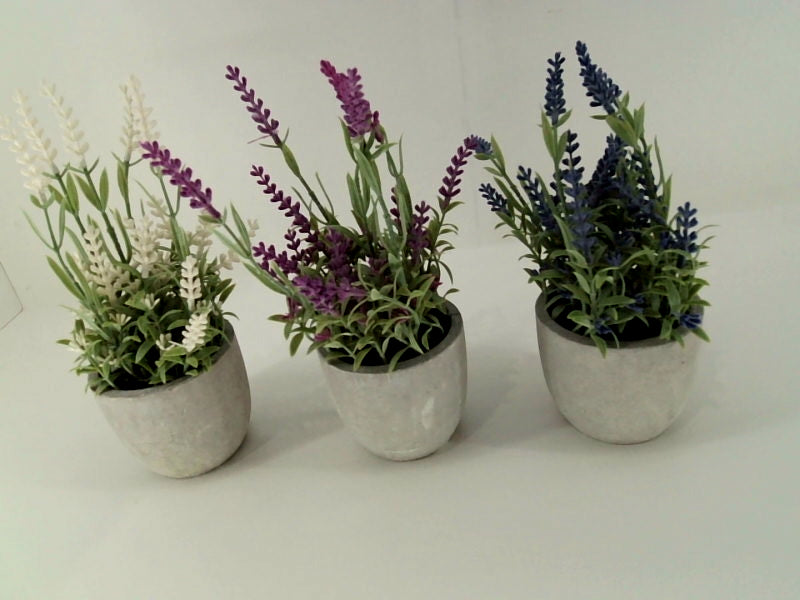 Velener 8 Inch Artificial Lavender Potted Plants Set