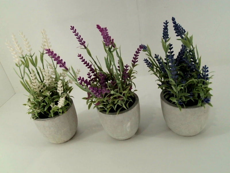 Velener 8 Inch Artificial Lavender Potted Plants Set